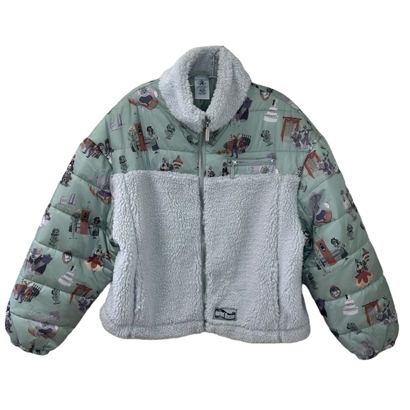Disney Parks “The Haunted Mansion” Sherpa, Cropped Jacket - NWT, Size L, Multi - Picture 8 of 17